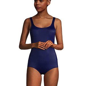 NWT Lands' End Women's Scoop Neck Soft Cup Tugless One Piece Size 14 Tall 9B032
